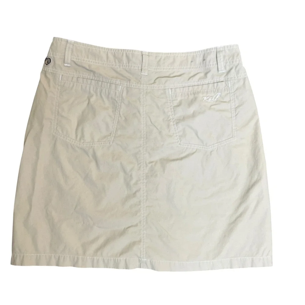 KUHL Kuhldry Stretch Skirt Womens 12 Khaki Tan Hiking Outdoor Trail Gorpcore